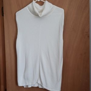 Cream cowl neck sleeveless sweater